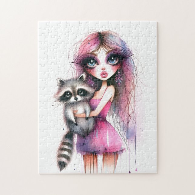 Puzzle Whimsical Raccoon (Vertical)