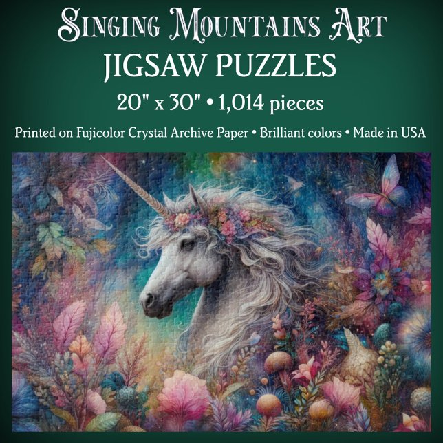 Puzzle Whimsical Unicorn In Floral Forest (Subido por el creador)