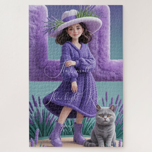 Puzzle Whimsy in Lavender: un enigma de ensueño para esca (Vertical)