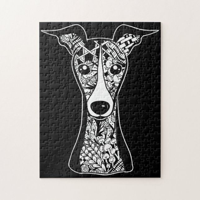 Puzzle Whippet Lover | Arte gráfico italiano de Greyhound (Vertical)