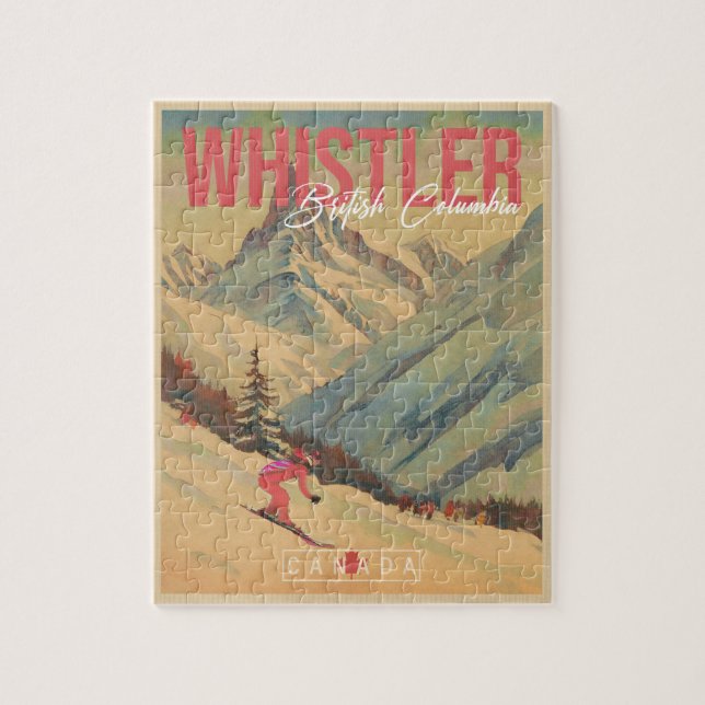 Puzzle Whistler British Columbia Canada Vintage años 1960 (Vertical)
