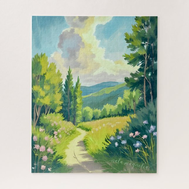 Puzzle White Mountains | New Hampshire Landscape Painting (Vertical)