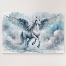 Puzzle White Pegasus Wings Soft Blue Sky Dreamscape