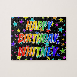 Puzzle "WHITNEY" Nombre, Diversión "FELIZ CUMPLEAÑOS"