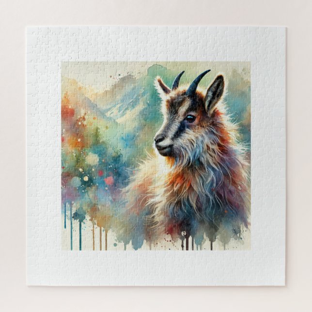 Puzzle Wild Goat 250624AREF112 - Watercolor (Vertical)
