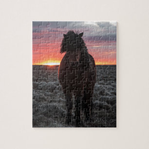 Puzzle Wild Mustang Horse in the Sunset
