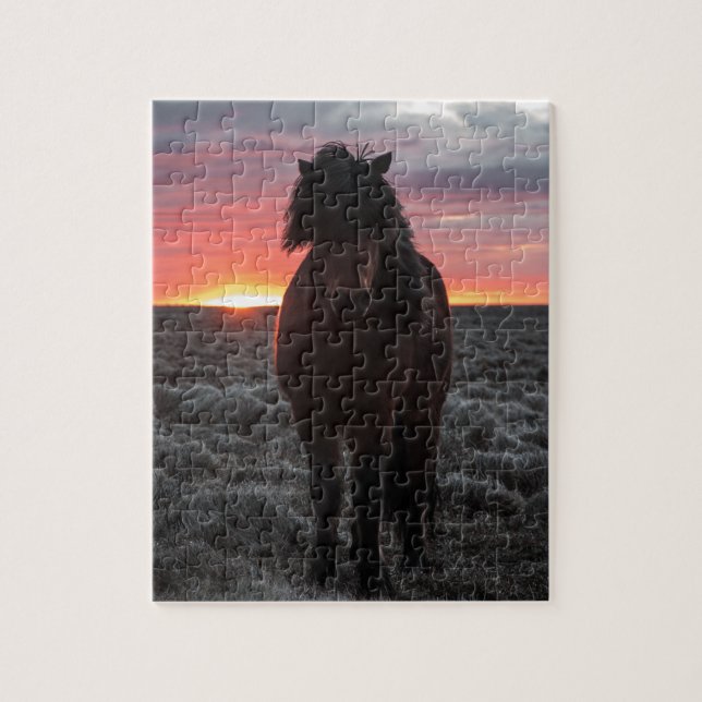 Puzzle Wild Mustang Horse in the Sunset (Vertical)