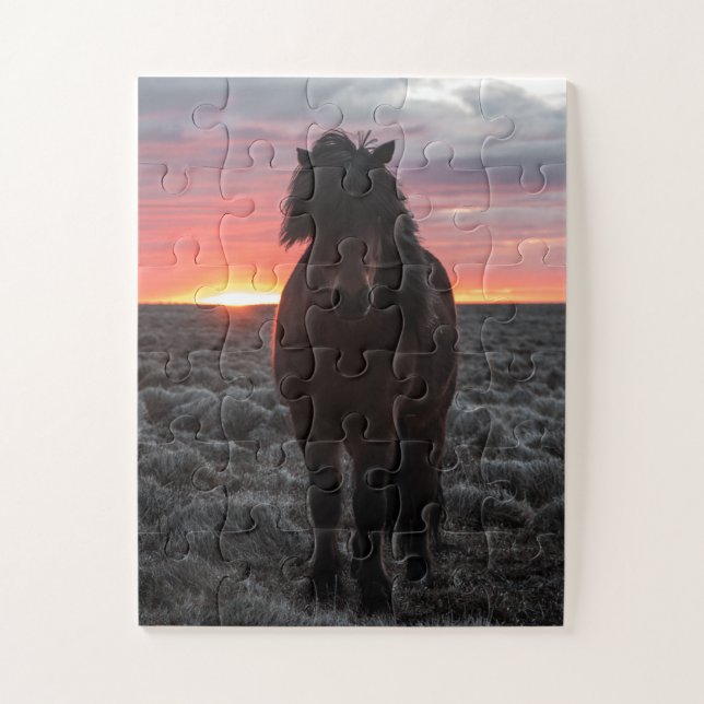Puzzle Wild Mustang Horse in the Sunset (Vertical)
