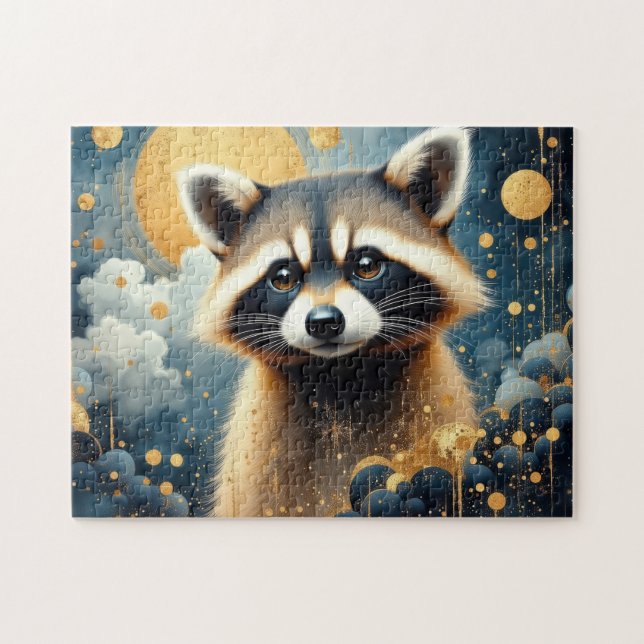Puzzle Wild Raccoon painted (Horizontal)