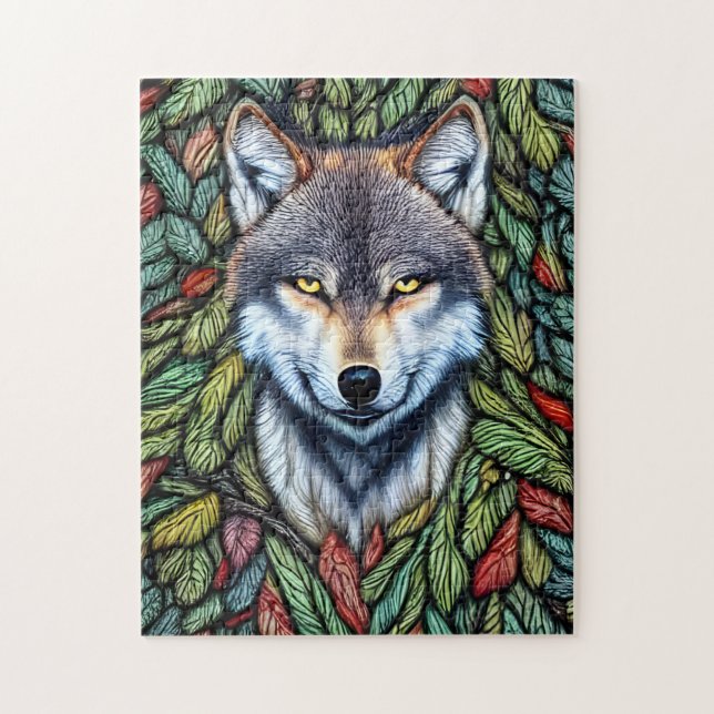 Puzzle Wilderness Woodland Predator Wolf (Vertical)