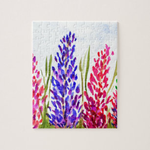 Puzzle Wildflowers florales del Lupine del arte de la