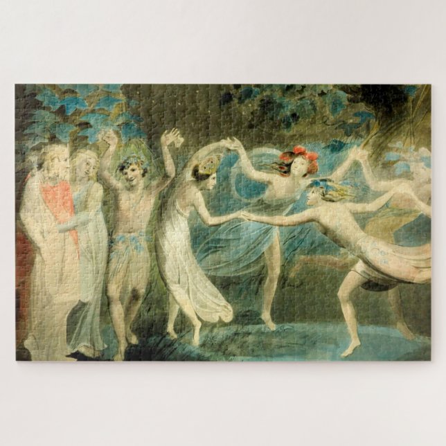 Puzzle William Blake Oberon, Titania y Puck con Fairie (Horizontal)