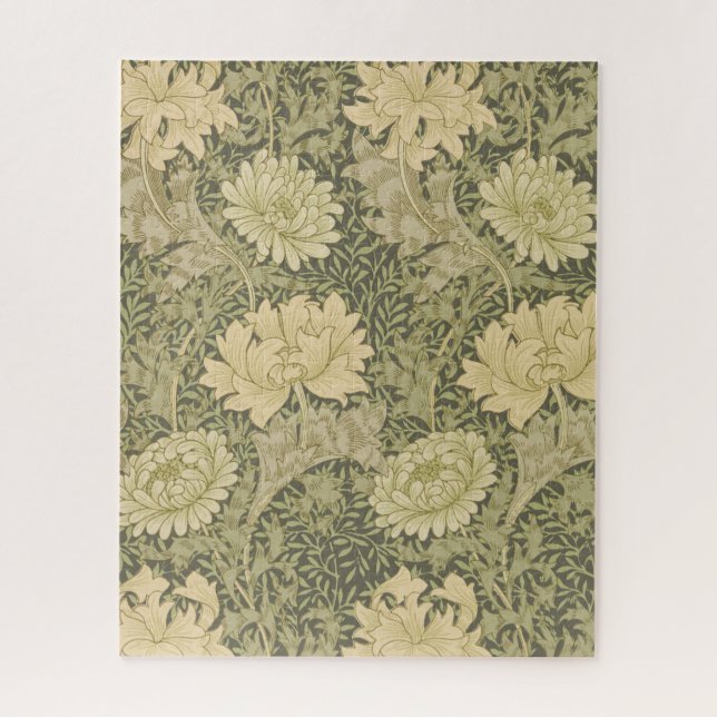 Puzzle William Morris Chrysanthemum Sage Flower (Vertical)