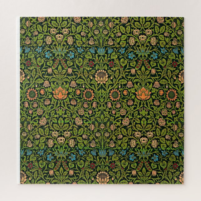 Puzzle William Morris - Columbine, verde oscuro, Case-Mat (Vertical)