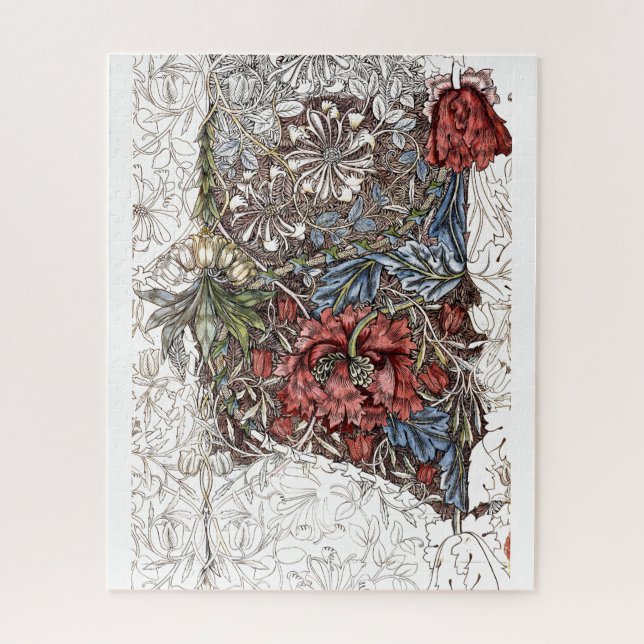 Puzzle William morris floral elegante ilustracion floral (Vertical)