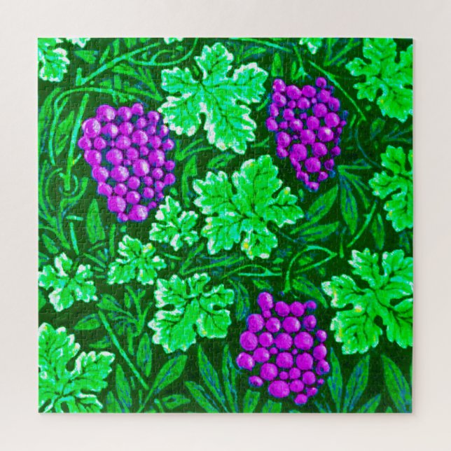 Puzzle William Morris Grapevine, morado y verde (Vertical)
