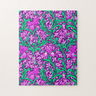 Puzzle William Morris Irises, Amethyst Purple