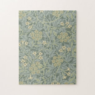 Puzzle William Morris Jasmine Azul Arte Botánico Verde
