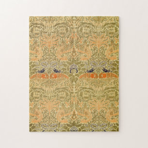 Puzzle William Morris Peacock Dragon Artesanía Vintage