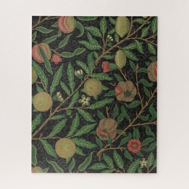 Puzzle William Morris Pomegranate Black Fruit (Vertical)