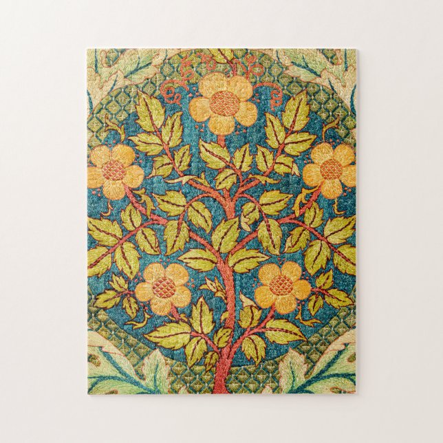 Puzzle William Morris Rosa Wreath: Arte y artesanía clási (Vertical)