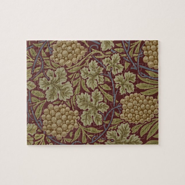 Puzzle William Morris Vine Grape Red Green Art (Horizontal)