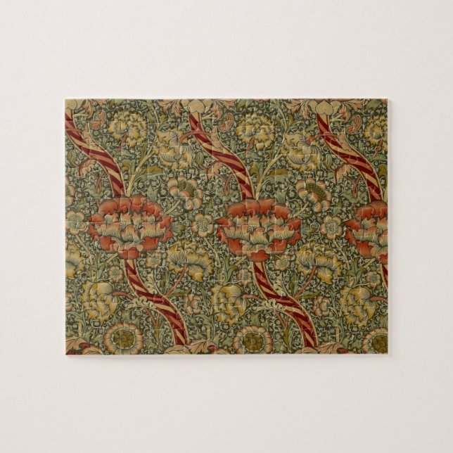 Puzzle William Morris Wandle English Floral Damask Design (Horizontal)