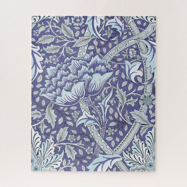 Puzzle William Morris Windrush flores azules florales (Vertical)