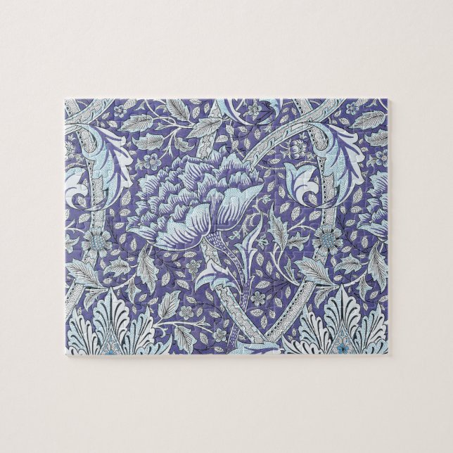 Puzzle William Morris Windrush patrón floral azul (Horizontal)
