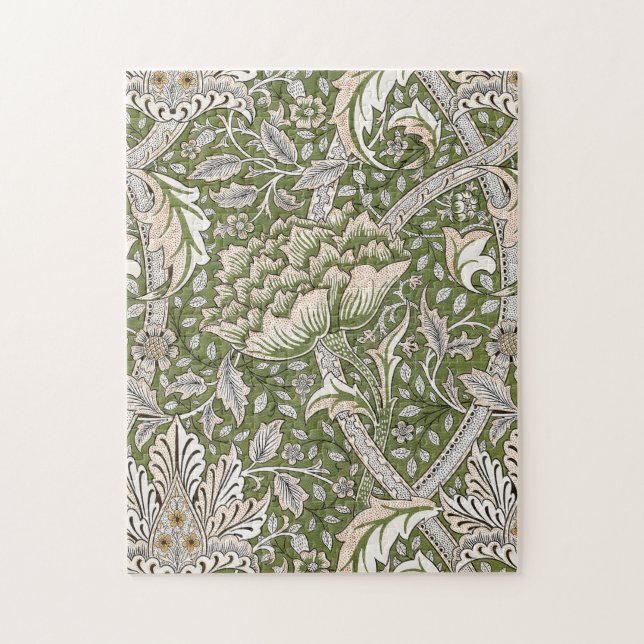 Puzzle : William Morris Windrush Patrón Verde: Vintage (Vertical)