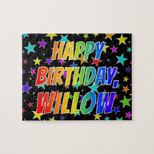 Puzzle "WILLOW" Nombre, Divertido "FELIZ CUMPLEAÑOS"