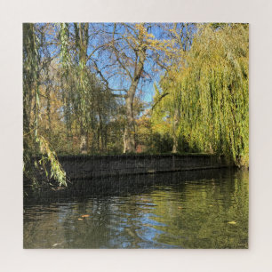Puzzle Willow Trees Photo River Reflections Square
