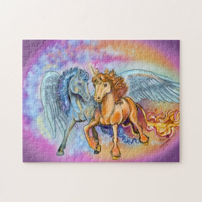 Puzzle Wind and Flame unicorn pegasus~rompecabezas (Horizontal)