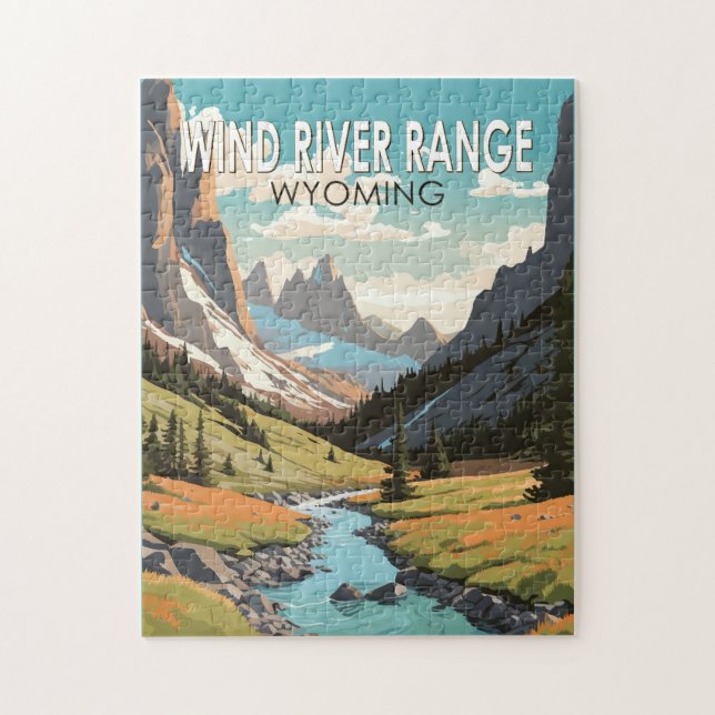 Puzzle Wind River Range Wyoming Viaje Vintage (Vertical)