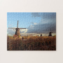 Puzzle Windmill Kinderdijk Holanda Holanda Escenario Jig