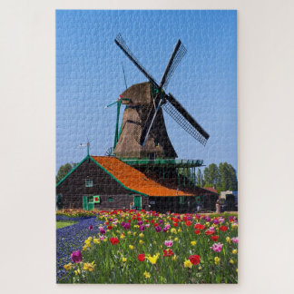Puzzle Windmill Países Bajos Tulip Garden Europa