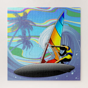 Puzzle WindSurfer sobre las olas del océano grande