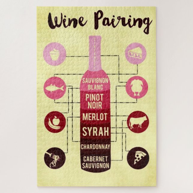 Puzzle Wine Pairing Guide Food and Wine Fun (Vertical)