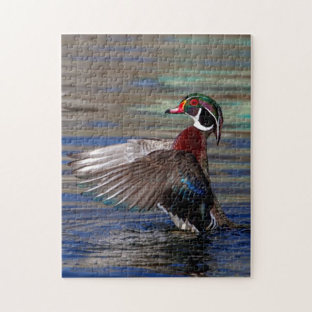 Puzzle Wing Flapping Wood Duck (Vertical)