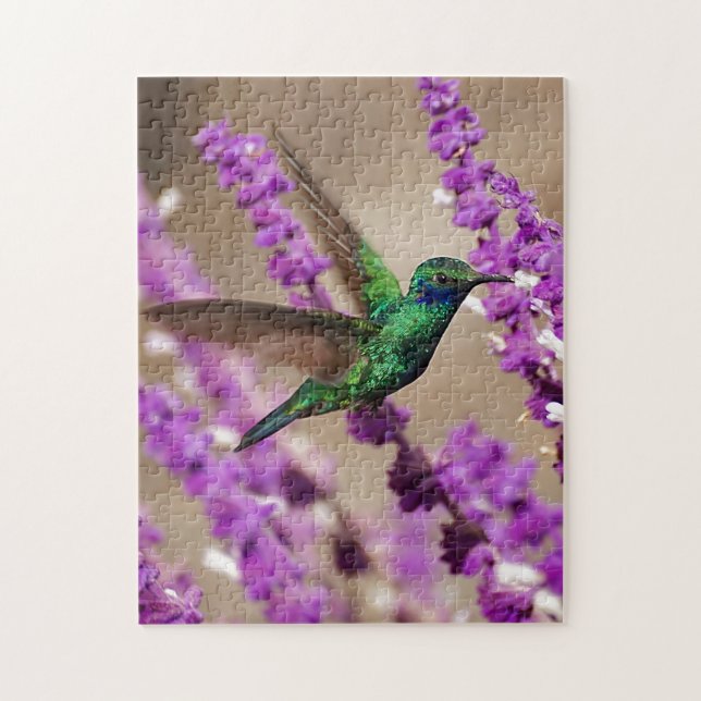 Puzzle Wings of Faith Sparkling Violet-ears Hummingbird (Vertical)