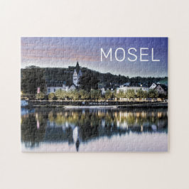 Puzzle Winningen Moselle Sunset Panorama Alemania Vintage