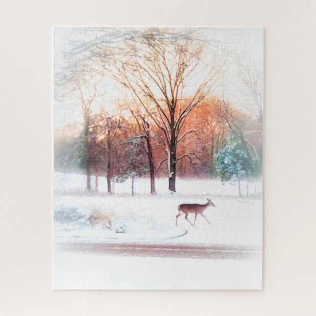 Puzzle Winter Deer 3 (Vertical)