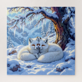 Puzzle Winter Foxes on a Snowy Winter Day 