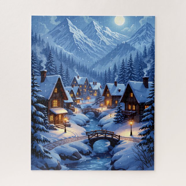 Puzzle Winter Mountain Village (Vertical)