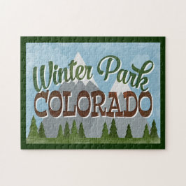 Puzzle Winter Park Colorado Fun Retro Snowy Mountains