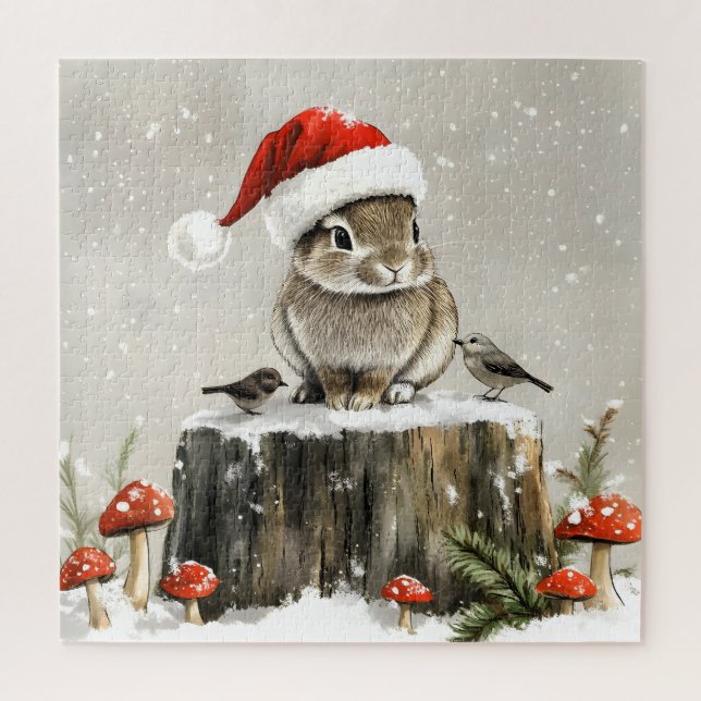 Puzzle Winter Santa Bunny Wonderland (Vertical)