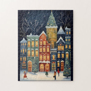 Puzzle Winter Wonderland Cityscape Cute Navidades