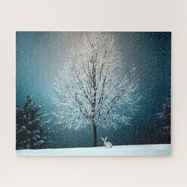 Puzzle Winter Wonderland con conejo (Horizontal)