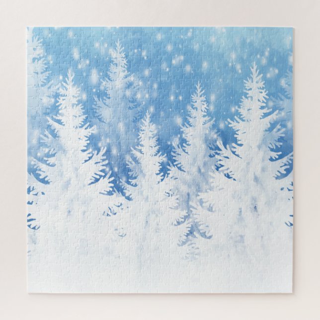 Puzzle Winter Wonderland, Pine Trees, Forest (Vertical)