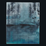 Puzzle Winter Woods<br><div class="desc">Winter Woods I de Chariklia Zarris. Árboles oscuros de tonos azules profundos en un estilo acuático.</div>